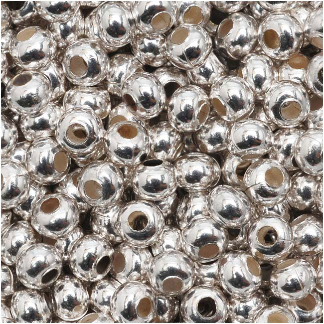 Genuine Metal Seed Beads 6/0 Silver Plated 30 Grams