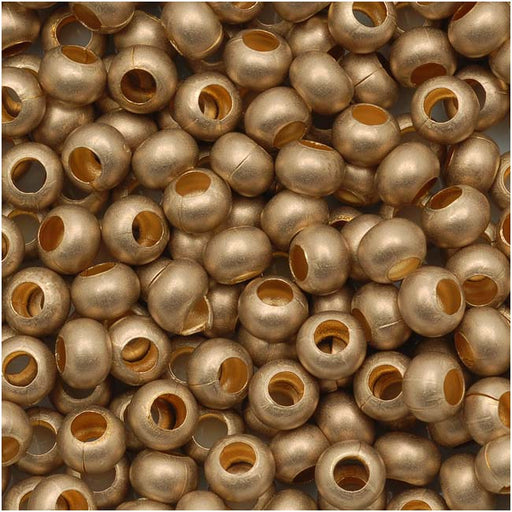 Genuine Metal Seed Beads 6/0 Matte Gilding Metal 28 Grams