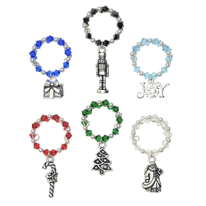 Retired - Christmas Party Wine Charms (Reboot)