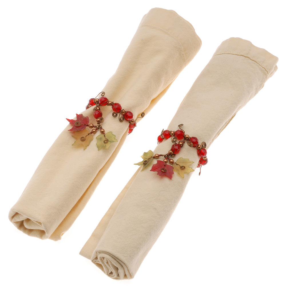 Retired - Falling Leaves Napkin Rings, Set of 6