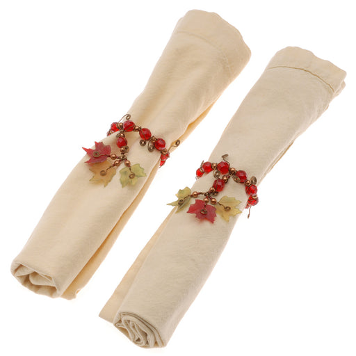Retired - Falling Leaves Napkin Rings, Set of 6