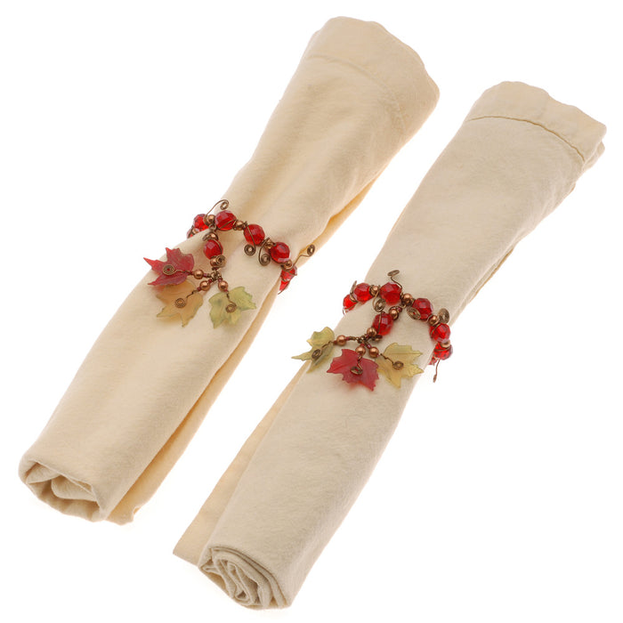 Retired - Falling Leaves Napkin Rings, Set of 6