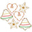 Retired - Set of 6 Beaded Christmas Ornaments