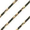 Two, Tone Snake Beading Chain, Black and Gold Tone, 1.25mm, by the Foot