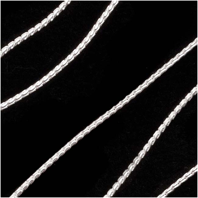 Sterling Silver Fine Snake Beading Chain, .7mm, by the Foot
