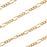 22K Gold Plated Figaro Chain, 4mm x 1.5mm, by the Foot