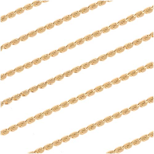 22K Gold Plated Fine Beading Chain, 0.7mm, by the Foot
