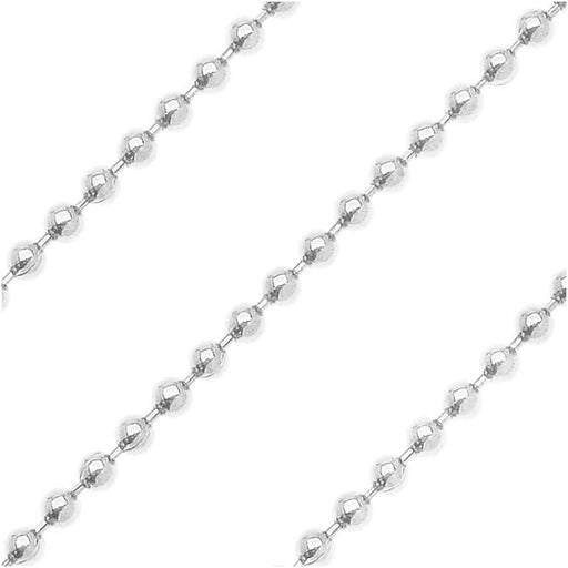 Silver Plated Ball Chain, 1.2mm, by the Foot