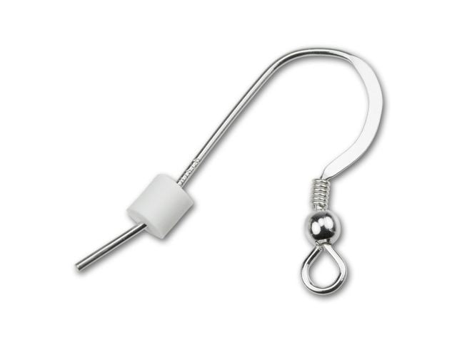 Earring Backs, Rubber Backs for Fish Hooks 3x3mm, White (5 Pairs)