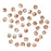 Czech Fire Polished Glass Beads, Round 3mm, Crystal Copper Half-Coat (50 Pieces)