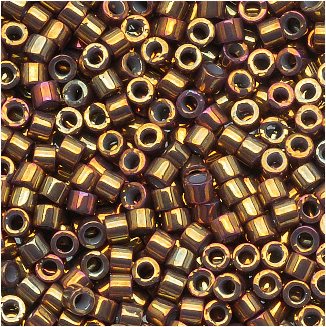 Miyuki Delica Seed Beads, 11/0 Size, Metallic Earth Batik Luster DB1010 (2.5" Tube)