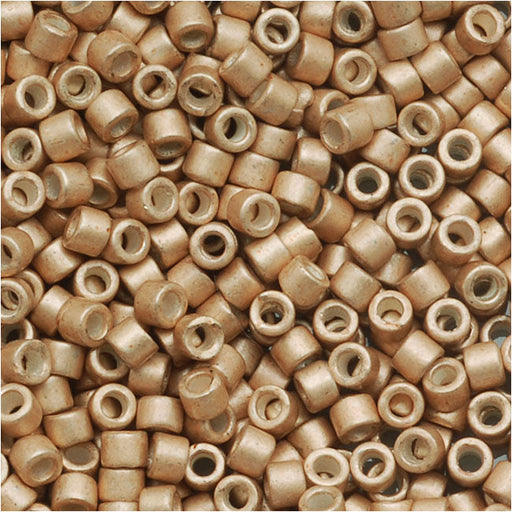 Miyuki Delica Seed Beads, 11/0 Size, Galvanized Silver Frost Champagne DB1152 (2.5" Tube)