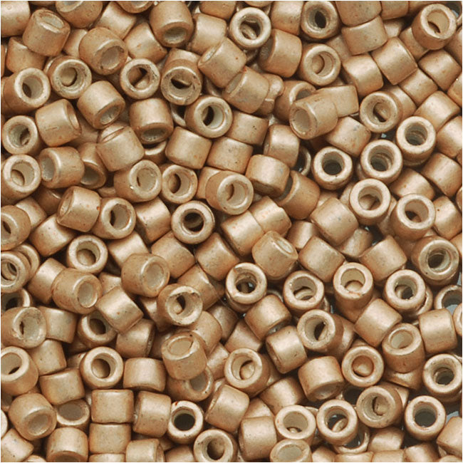 Miyuki Delica Seed Beads, 11/0 Size, Galvanized Silver Frost Champagne DB1152 (2.5" Tube)