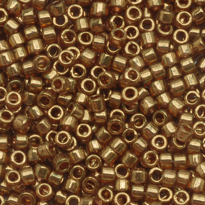 Miyuki Delica Seed Beads, 11/0, Transparent Metallic Rose Gold Luster DB115 (2.5" Tube)