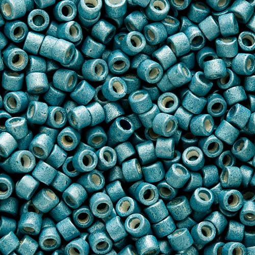 Miyuki Delica Seed Beads, 11/0 Size, Galvanized Matte Dark Aqua DB1172 (2.5" Tube)