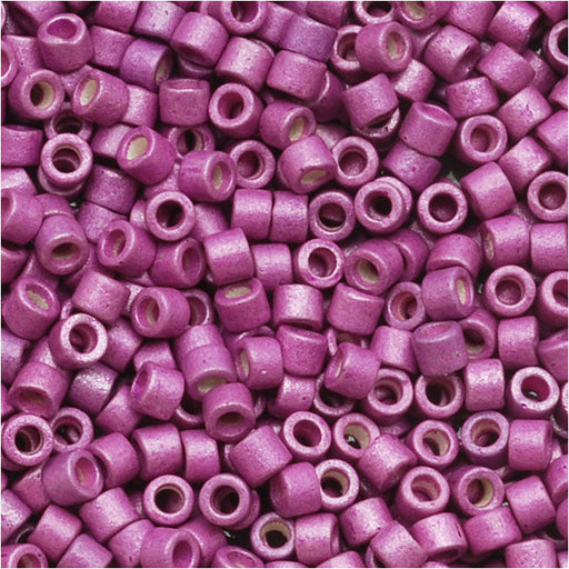 Miyuki Delica Seed Beads, 11/0 Size, Galvanized Matte Magenta DB1173 (2.5" Tube)