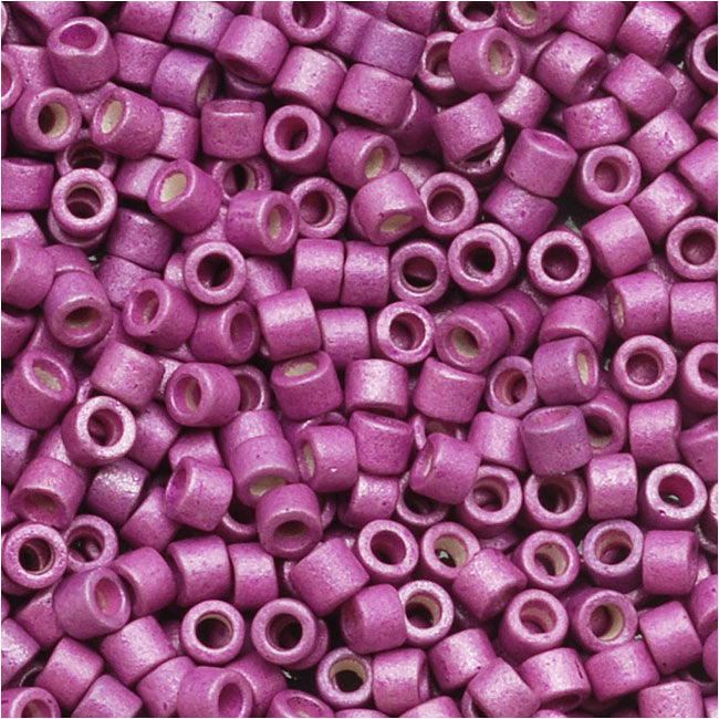 Miyuki Delica Seed Beads, 11/0 Size, Galvanized Matte Magenta DB1173 (2.5" Tube)