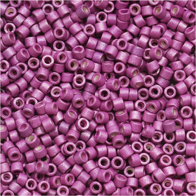 Miyuki Delica Seed Beads, 11/0 Size, Galvanized Matte Magenta DB1173 (2.5" Tube)