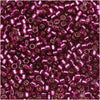 Miyuki Delica Seed Beads, 11/0 Size, Silver Lined Dark Rose DB1342 (2.5