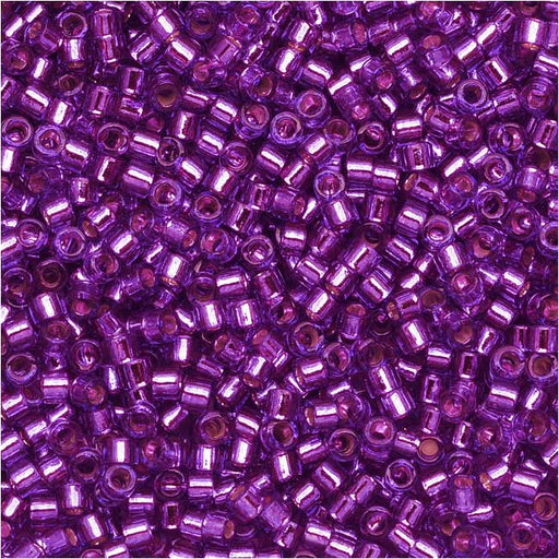 Miyuki Delica Seed Beads, 11/0 Size, Dyed Silver Lined Bright Violet DB1345 (2.5" Tube)