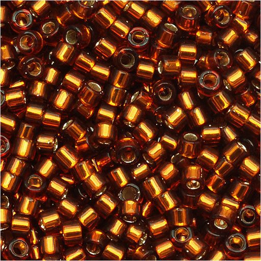 Miyuki Delica Seed Beads, 11/0 Size, Silver Lined Amber DB144 (2.5" Tube)