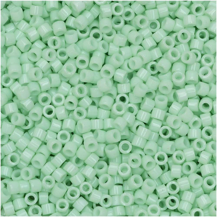 Miyuki Delica Seed Beads, 11/0 Size, #1496 Opaque Light Mint Green (2.5" Tube)