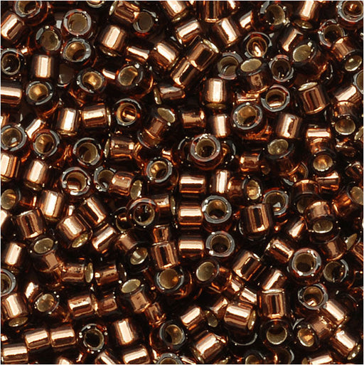 Miyuki Delica Seed Beads, 11/0 Size, Silver Lined Brown DB150 (2.5" Tube)