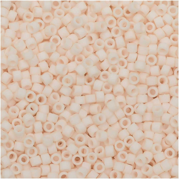 Miyuki Delica Seed Beads, 11/0 Size, #1510 Matte Opaque Bisque White Cream (2.5" Tube)