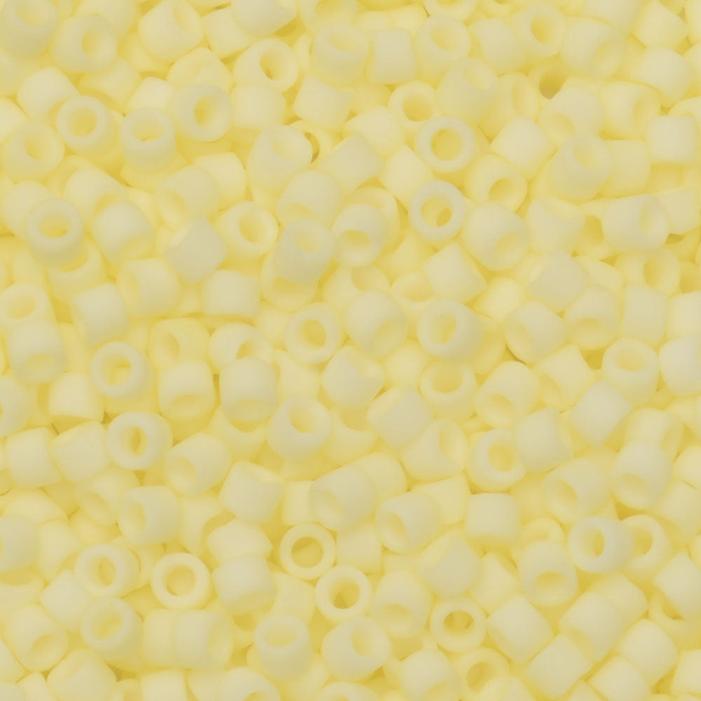 Miyuki Delica Seed Beads, 11/0 Size, #1511 Matte Opaque Pale Yellow (2.5" Tube)