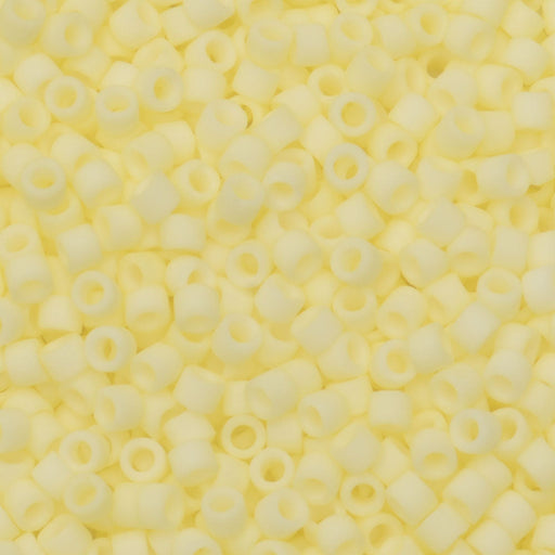 Miyuki Delica Seed Beads, 11/0 Size, #1511 Matte Opaque Pale Yellow (2.5" Tube)
