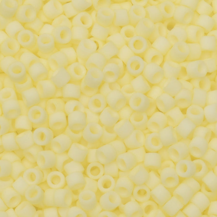 Miyuki Delica Seed Beads, 11/0 Size, #1511 Matte Opaque Pale Yellow (2.5" Tube)