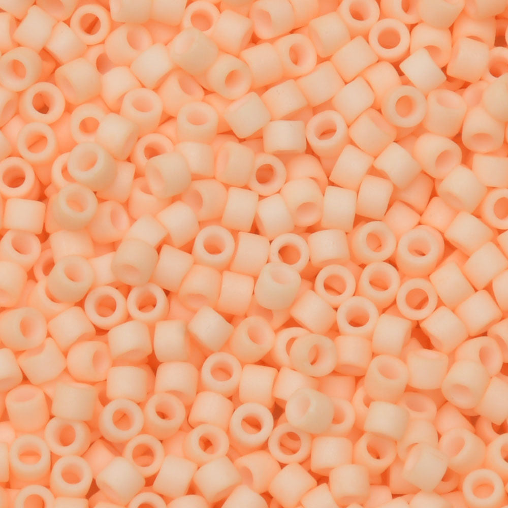 Miyuki Delica Seed Beads, 11/0 Size, #1512 Matte Opaque Light Peach (2.5" Tube)