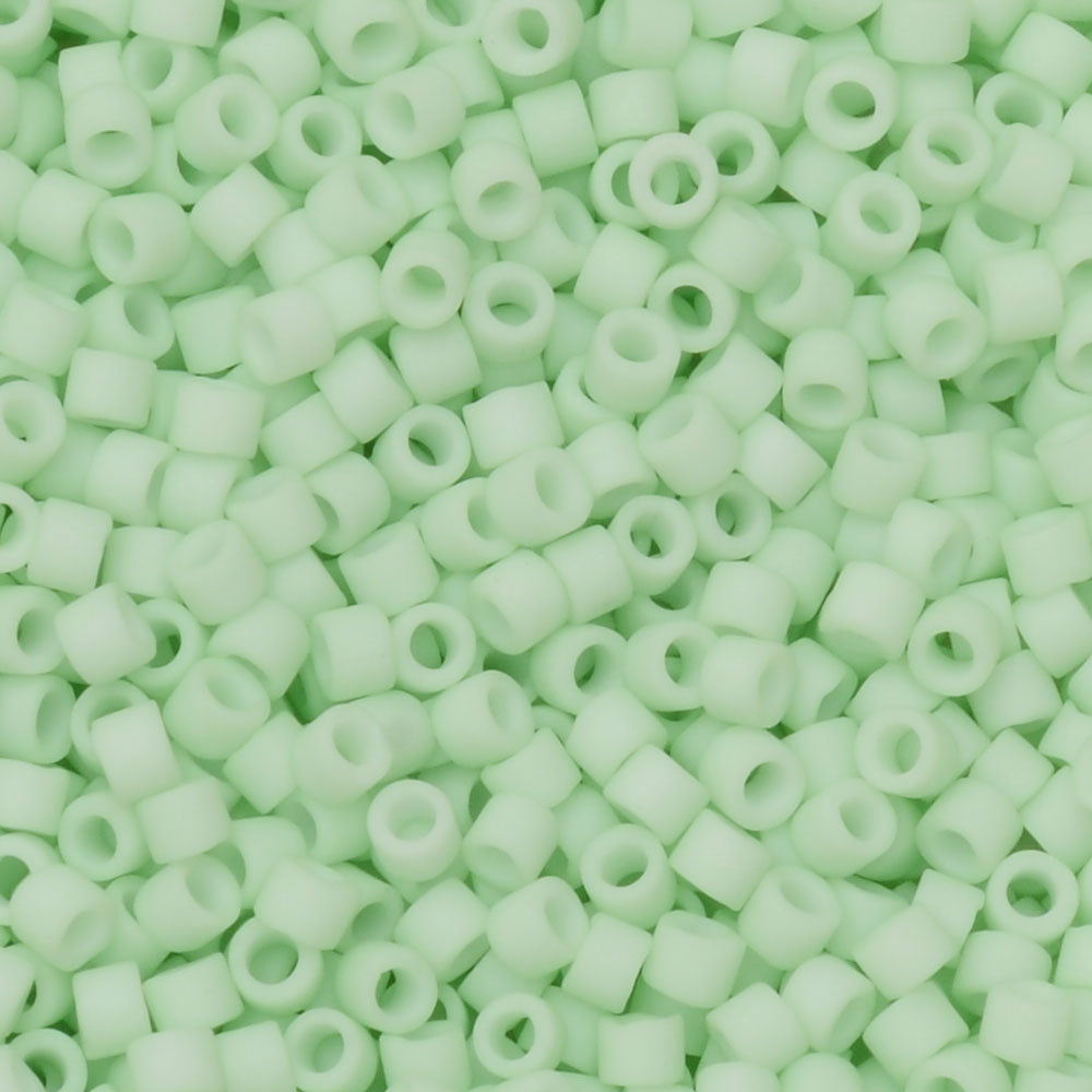 Miyuki Delica Seed Beads, 11/0 Size, #1516 Opaque Light Mint (2.5" Tube)