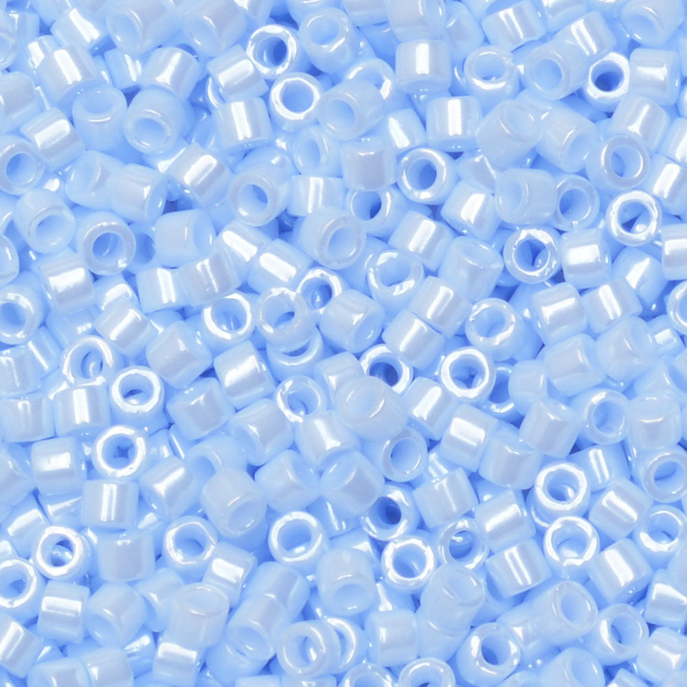 Miyuki Delica Seed Beads, 11/0 Size, #1537 Opaque Light Sky Blue Ceylon (2.5" Tube)