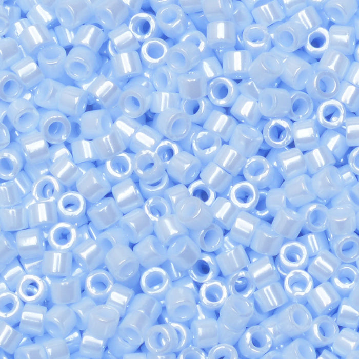 Miyuki Delica Seed Beads, 11/0 Size, #1537 Opaque Light Sky Blue Ceylon (2.5" Tube)