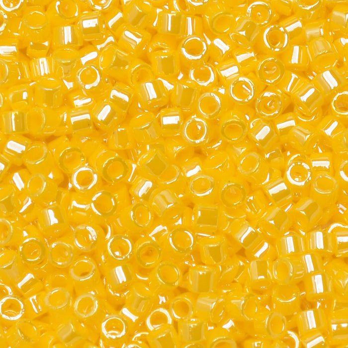 Miyuki Delica Seed Beads, 11/0 Size, #1562 Opaque Canary Luster (2.5" Tube)