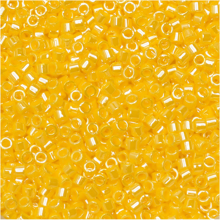 Miyuki Delica Seed Beads, 11/0 Size, #1562 Opaque Canary Luster (2.5" Tube)