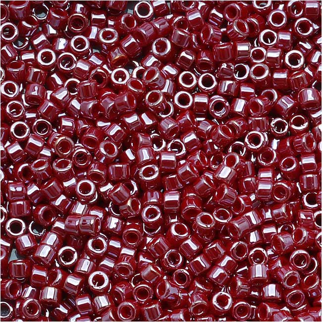 Miyuki Delica Seed Beads, 11/0 Size, Opaque Cadillac Red Luster DB1564 (2.5" Tube)