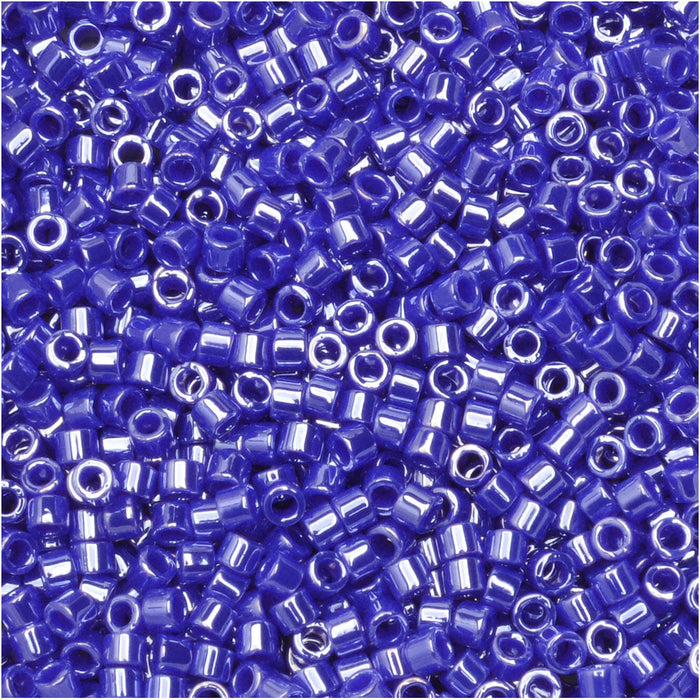 Miyuki Delica Seed Beads, 11/0 Size, #1569 Opaque Cyan Blue Luster (2.5" Tube)