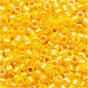Miyuki Delica Seed Beads, 11/0 Size, Opaque Canary AB Yellow DB1572 (2.5