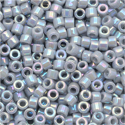 Miyuki Delica Seed Beads, 11/0 Size, Opaque Ghost Grey AB DB1579 (2.5" Tube)