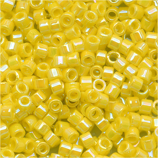 Miyuki Delica Seed Beads, 11/0 Size, Opaque Yellow AB DB160 (2.5" Tube)