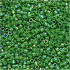 Miyuki Delica Seed Beads, 11/0 Size, Opaque Green AB DB163 (2.5