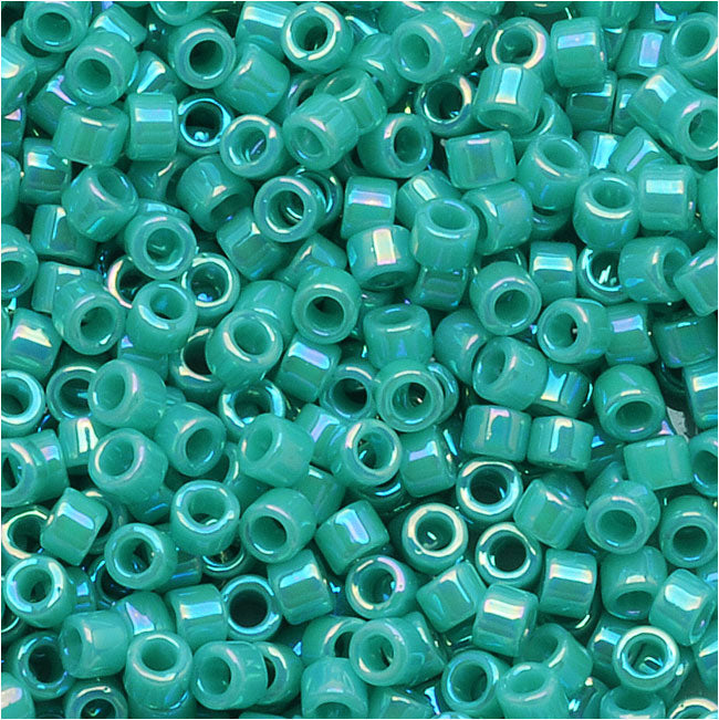 Miyuki Delica Seed Beads, 11/0 Size, Opaque Turquoise AB DB166 (2.5" Tube)