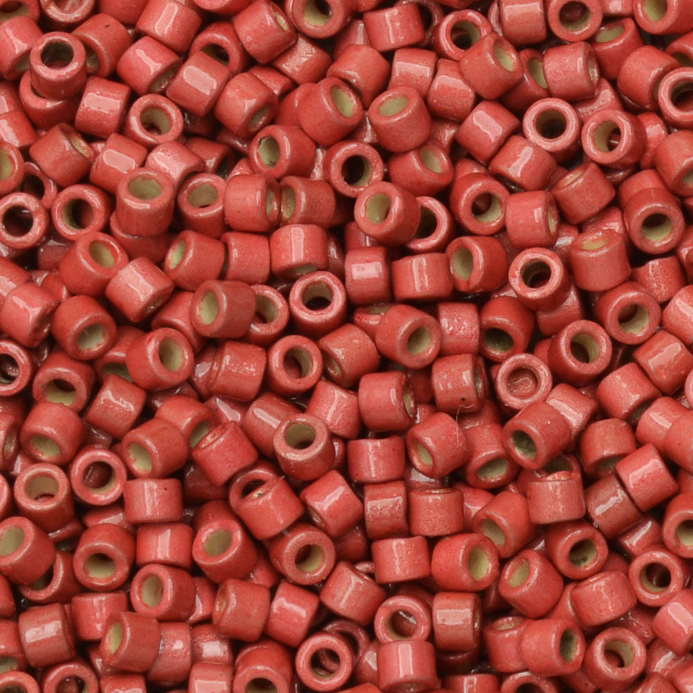 Miyuki Delica Seed Beads, 11/0 Size, #1841F Duracoat Galvanized Matte Light Cranberry (2.5" Tube)