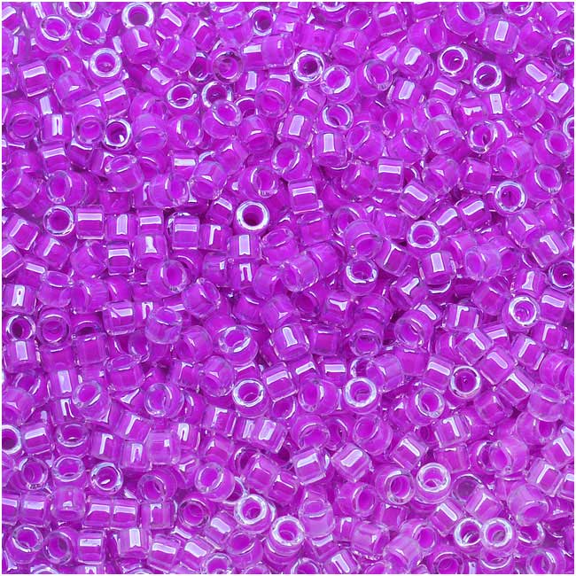 Miyuki Delica Seed Beads, 11/0 Size, Luminous Plum Crazy DB2038 (2.5" Tube)