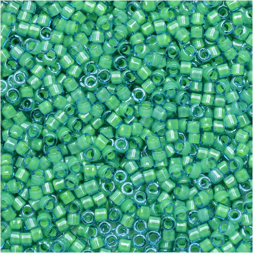 Miyuki Delica Seed Beads, 11/0 Size, #2053 Luminous Mermaid Green (2.5" Tube)