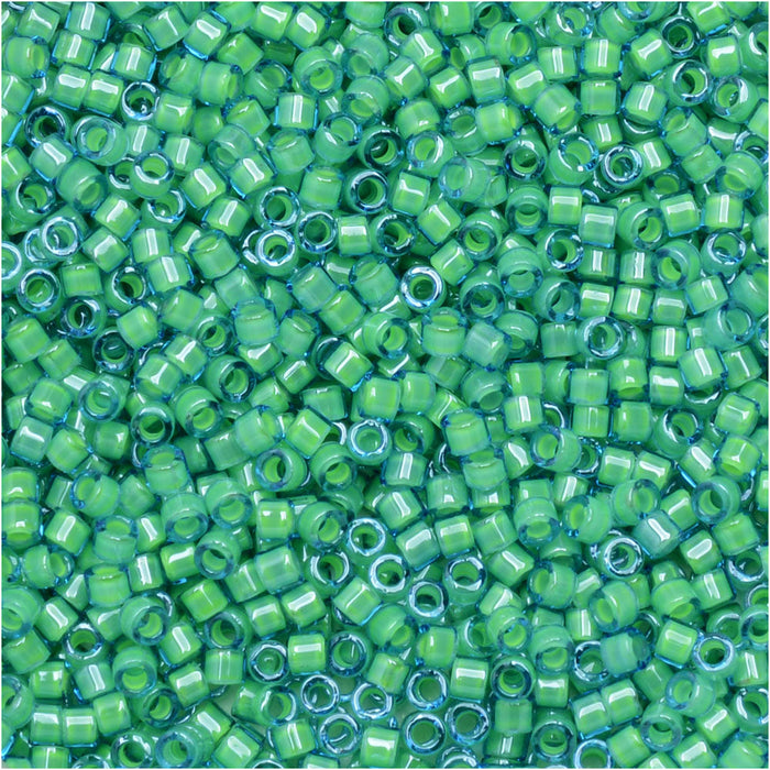 Miyuki Delica Seed Beads, 11/0 Size, #2053 Luminous Mermaid Green (2.5" Tube)