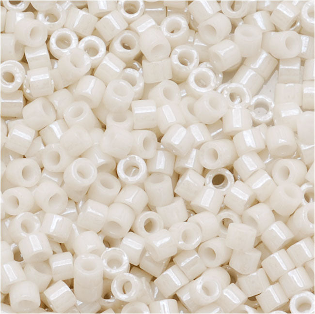 Miyuki Delica Seed Beads, 11/0 Size, Opaque Alabaster Luster DB211 (2.5" Tube)