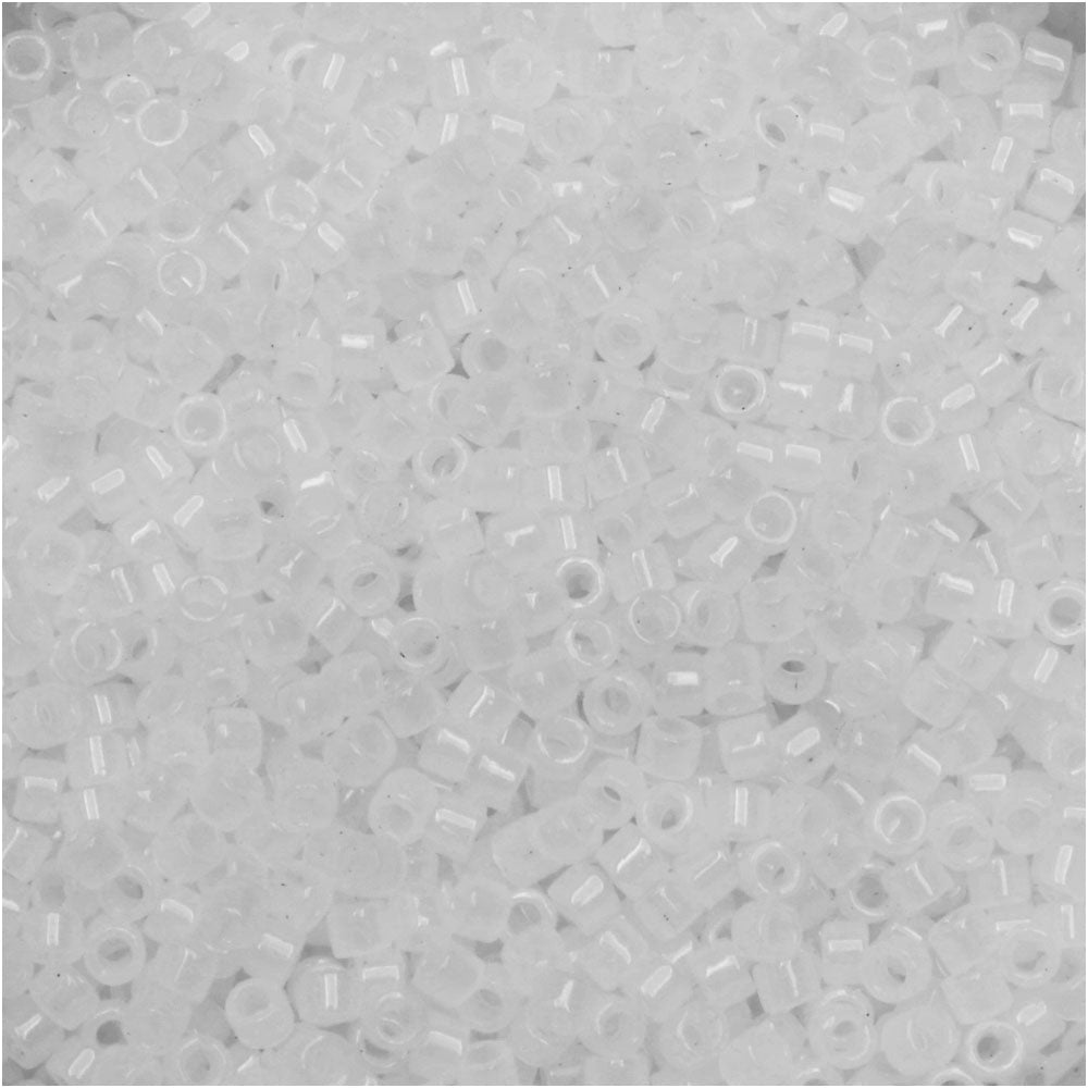 Miyuki Delica Seed Beads, 11/0 Size, #220 White Opal (2.5" Tube)